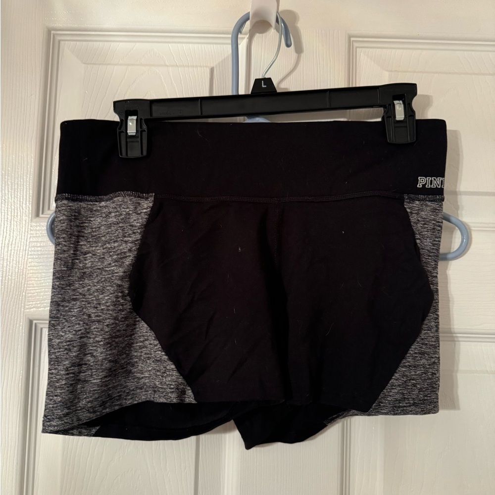 PINK by victoria secret black gray biker shorts size medium